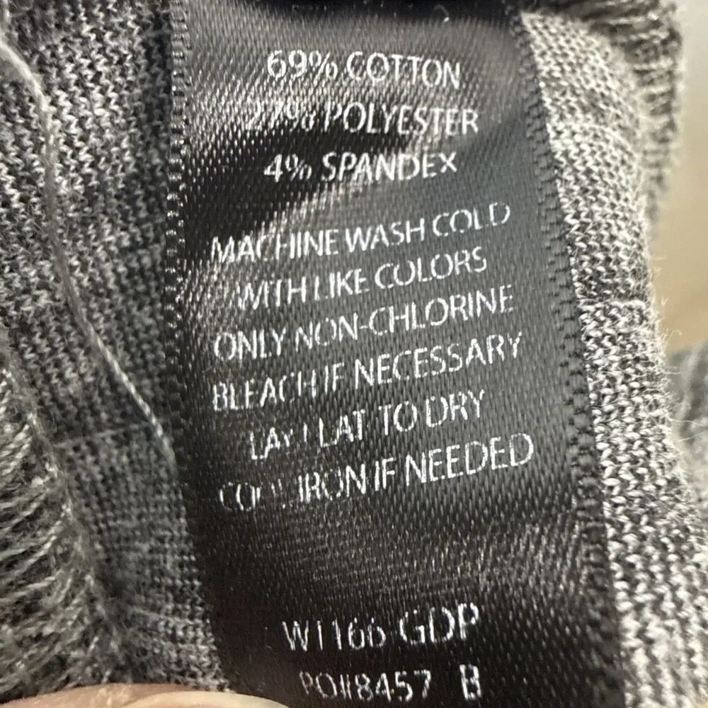 Betabrand Gray Striped Pull On Elastic Waist Pants Women's Large Petite Yoga